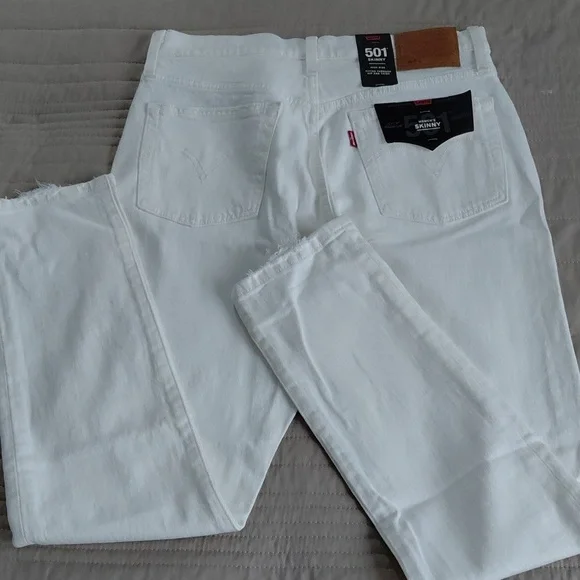 Levi's 501 High Rise Skinny In Cloud Over Sz 28 Nwt - Picture 5 of 15